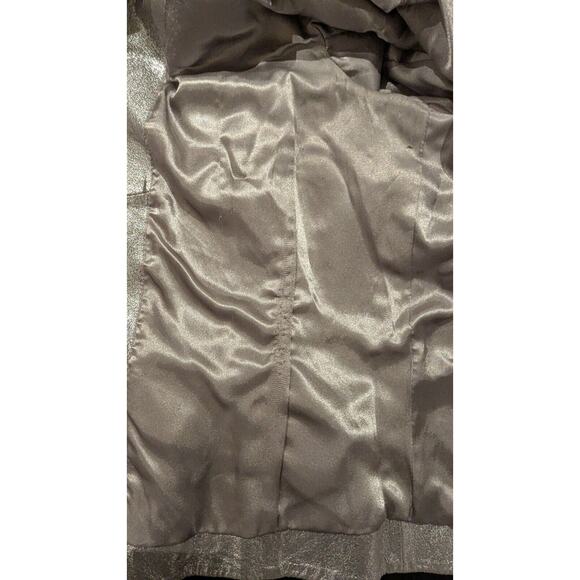 CHICO'S LEATHER MOTO JACKET Size 2 - 12  Silver Cracked FINISH Zippers| 250971 - Picture 7 of 8